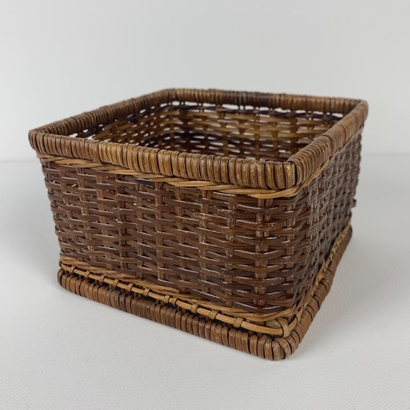 Vintage Boho Square Woven Basket